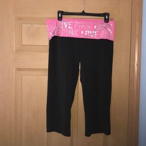 PINK capri yoga pants